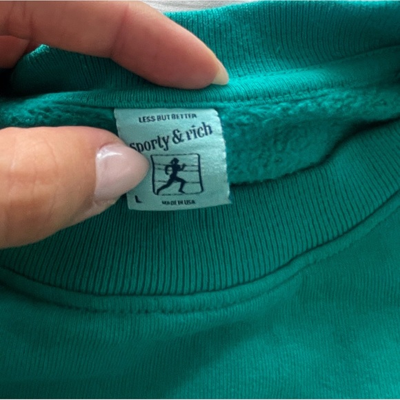 Sporty & Rich Teal Stars Health Crew Crewneck - Never Worn - Picture 3 of 4